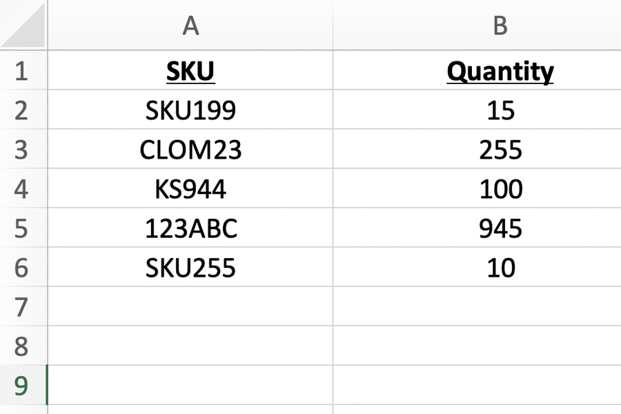 bestellungen per csv